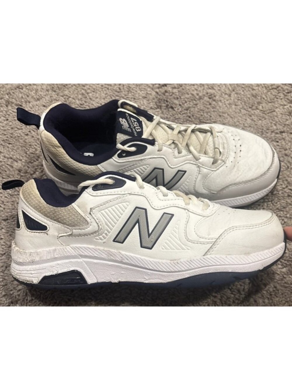 New Balance Sz 11 4E Mens 857 V3 Casual Comfort Cross Trainer White Navy Blue
